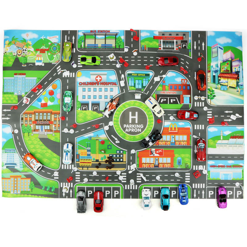 Kids Educational Mat - Educational Toy 130*100cm Road Mat Ffic