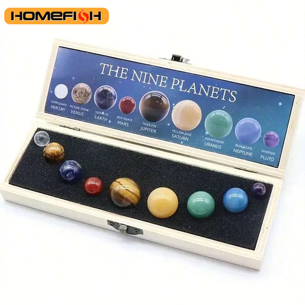 Solar System Model - Solar System Natural Crystal Gemstones Set