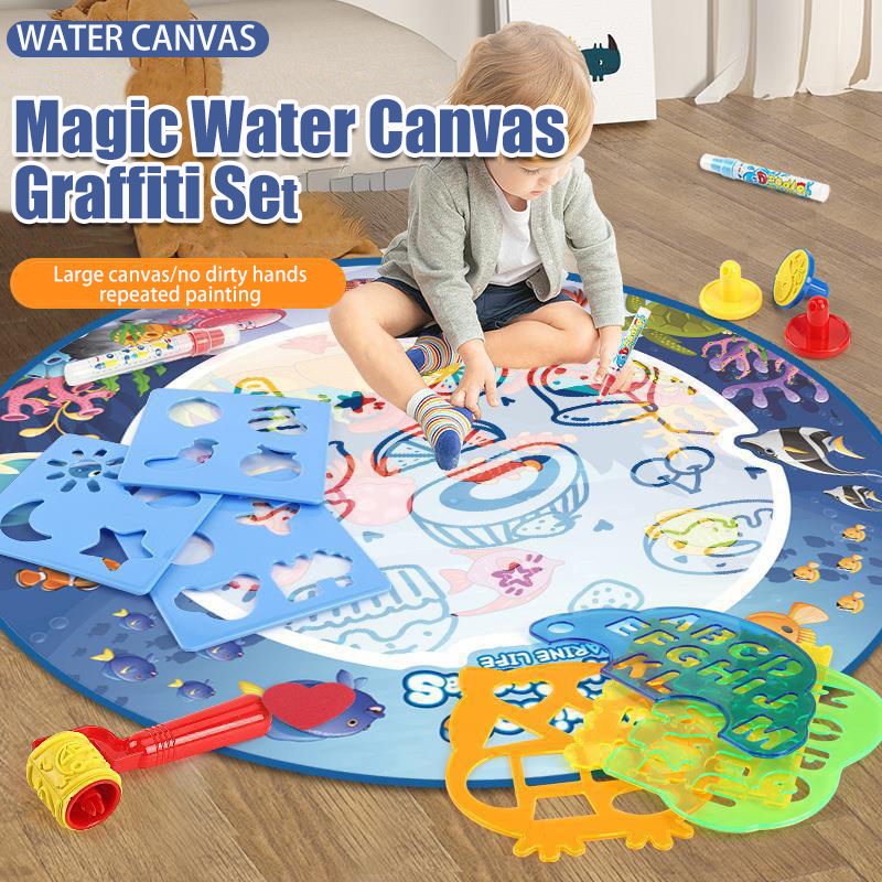 Kids Educational Mat - 80x80CM Magic Water Drawing Mat Coloring