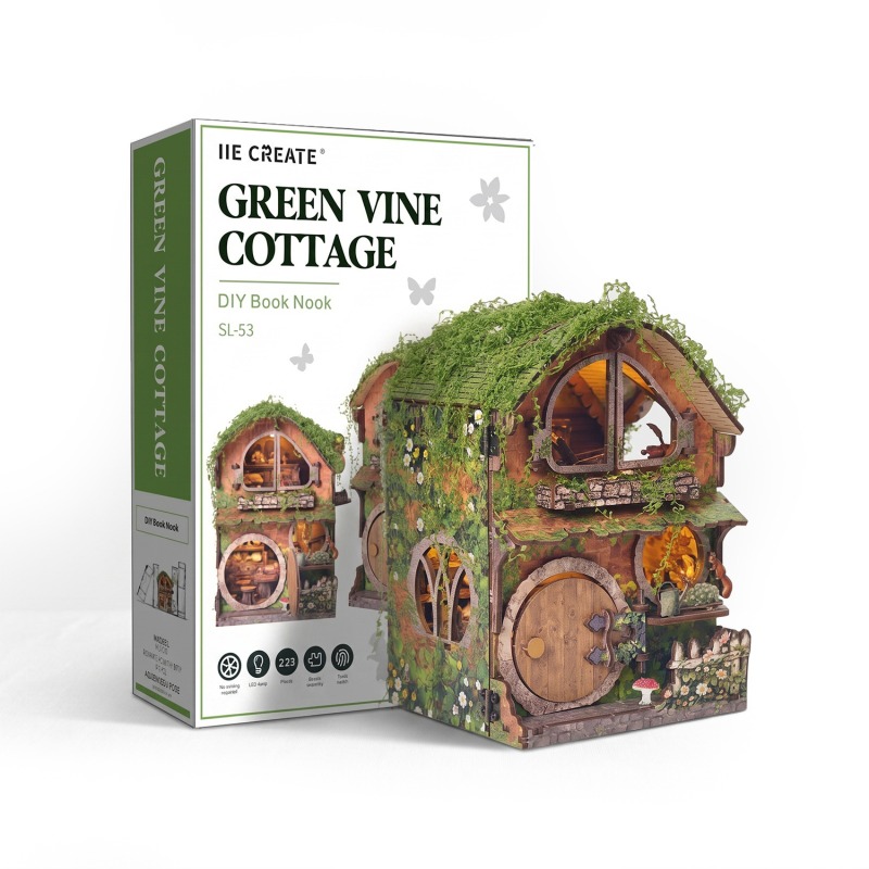 Kids Without Education - Green Vine Covered Cottage 3D Wooden