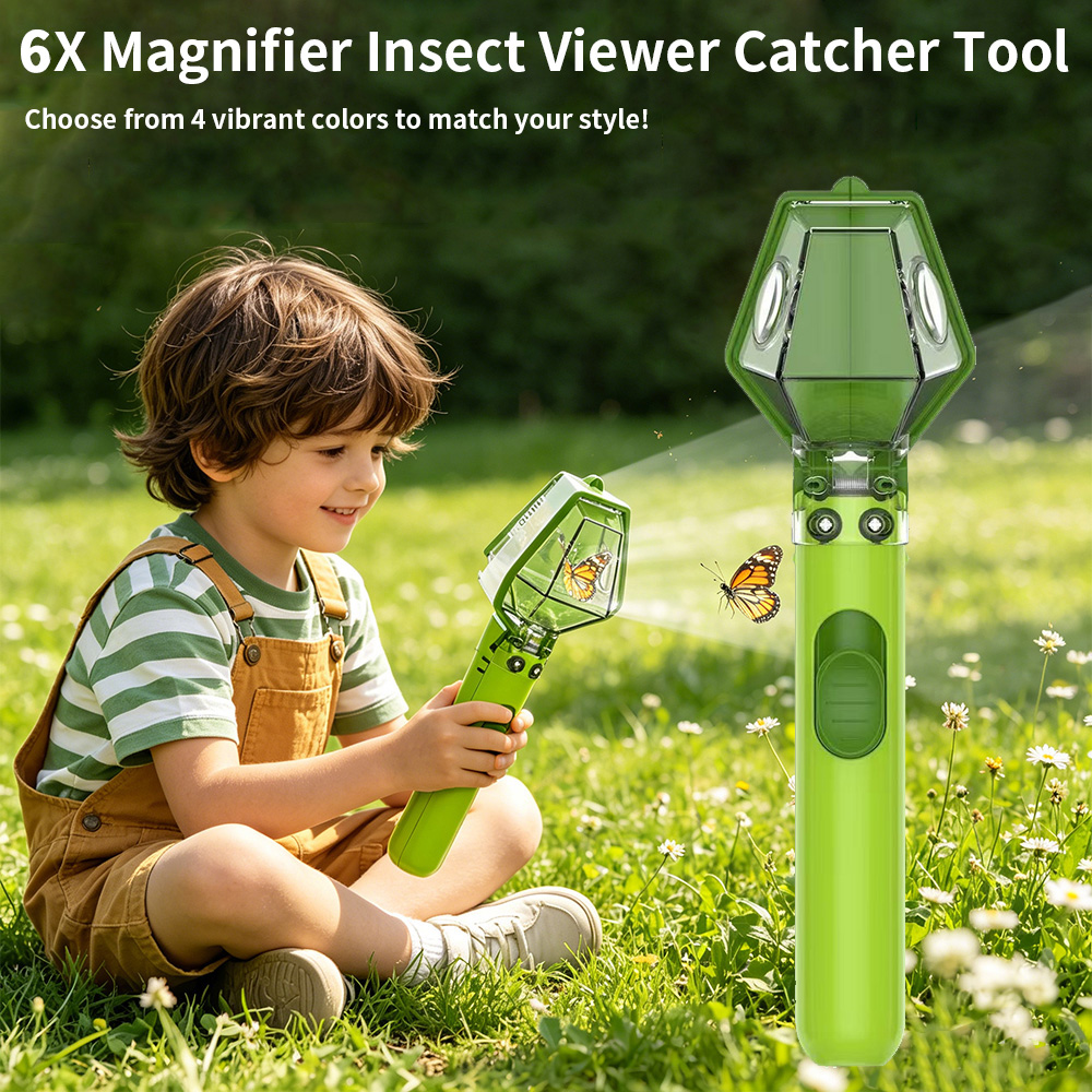 Kids Educational Box - 6X Magnifier Kids Bug Catcher, Clear