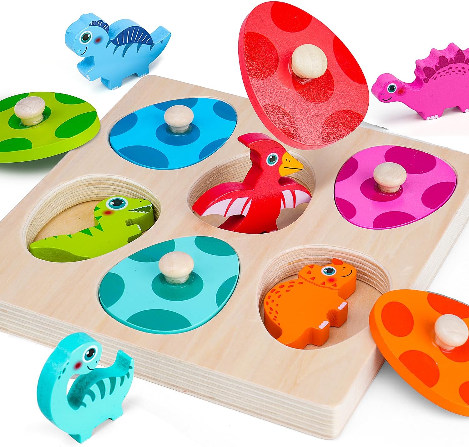 Kids Educational Box - Wooden Dinosaur Jigsaw Puzzle Toys Montessori