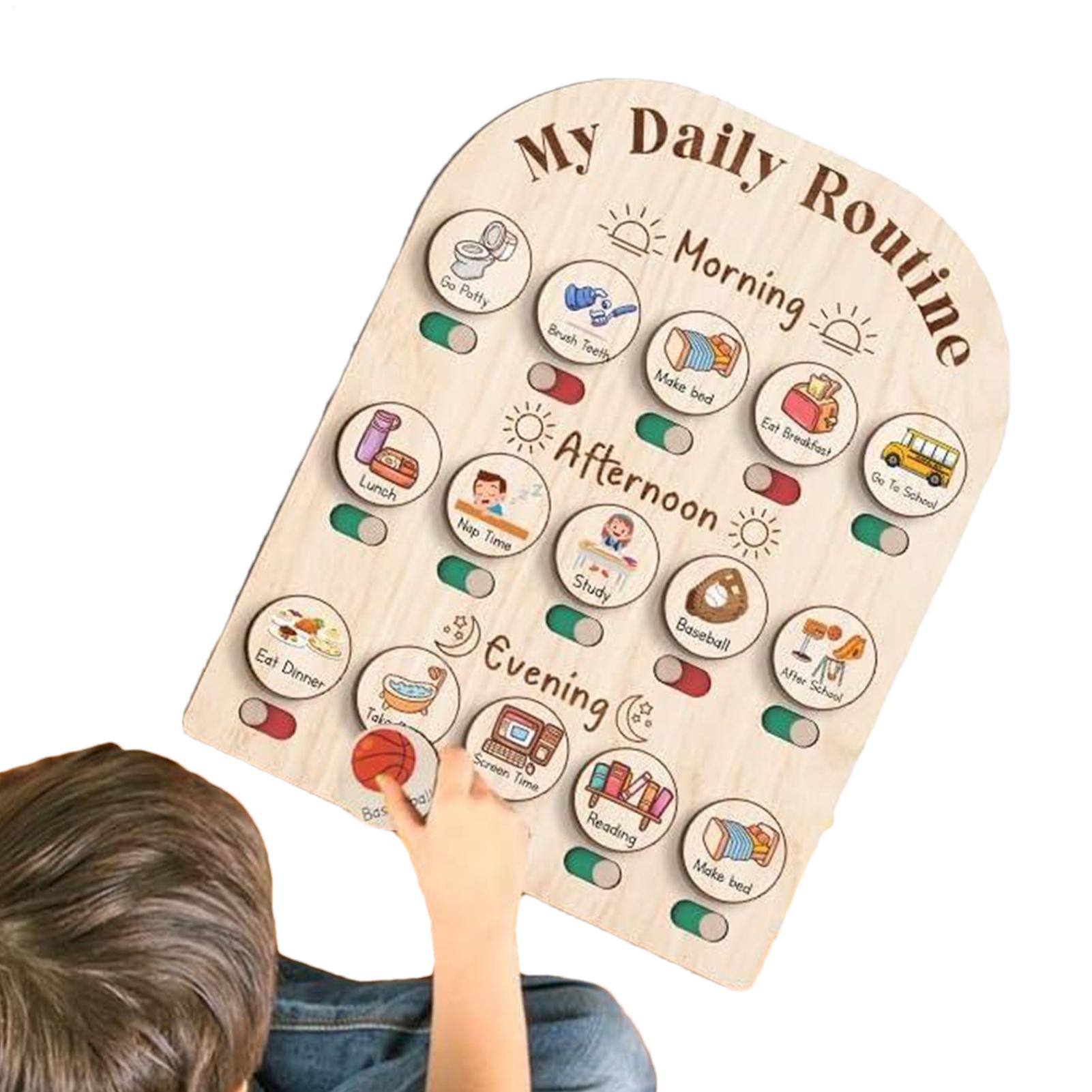 Toddler Routine Chart Wooden V - Kids Education Planner ulasan dan harga