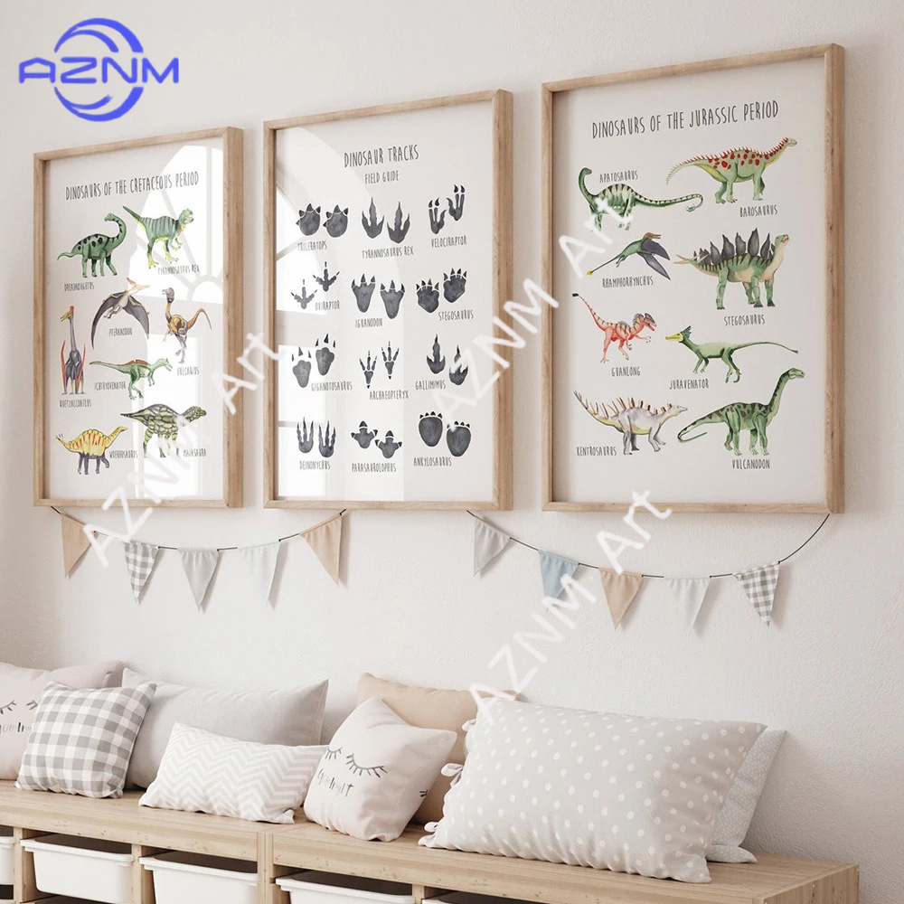 1/3PCS ，The cartoon dinosaur s - Kids Educational Poster ulasan dan harga