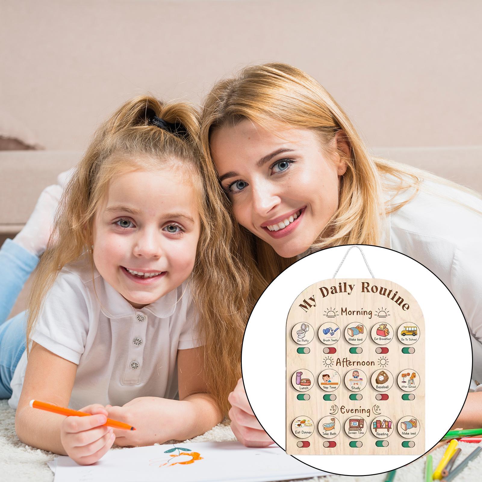 Kids Daily Routine Chart Woode - Kids Education Planner ulasan dan harga