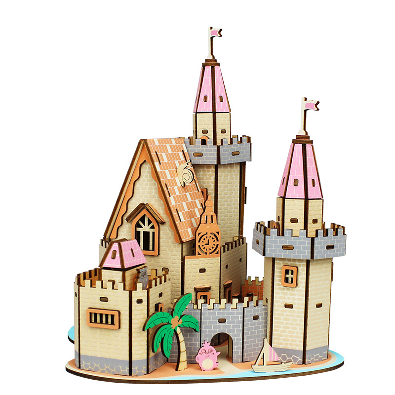 3D Jigsaw Wood Puzzle Building - Kids Without Education ulasan dan harga