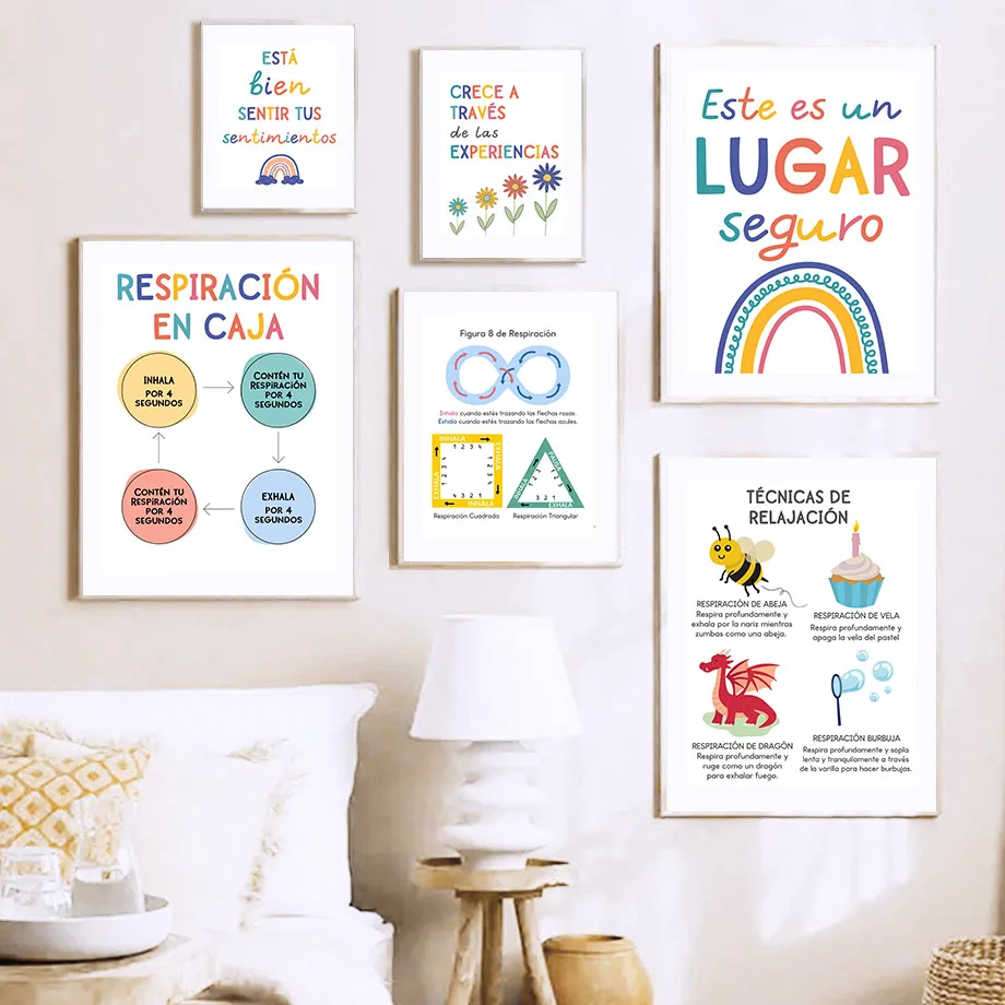Spanish Education Motto Rainbo - Kids Educational Poster ulasan dan harga
