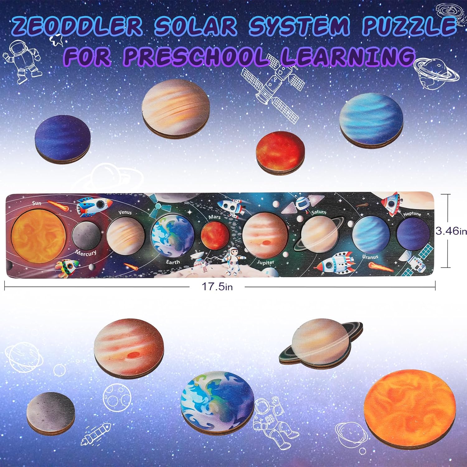 Children Wooden Space Planet P - Solar System Model ulasan dan harga