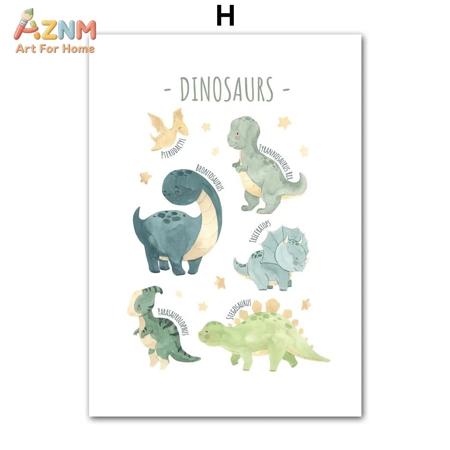AZNM Watercolor Dinosaur Alpha - Inspirational Kids Education Quotes ulasan dan harga