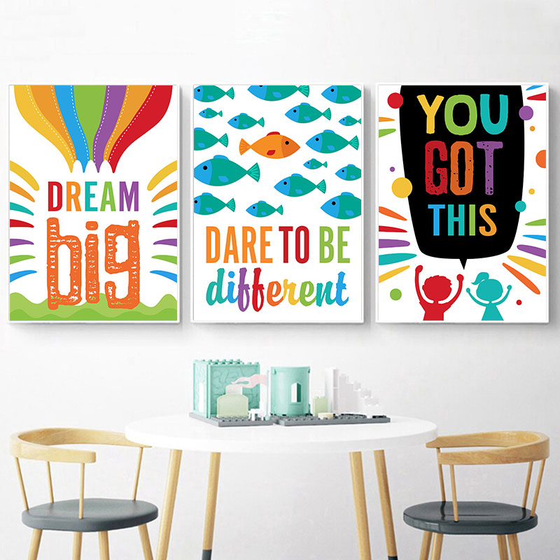 Colorful Cute Dream Big Quotes - Inspirational Kids Education Quotes ulasan dan harga