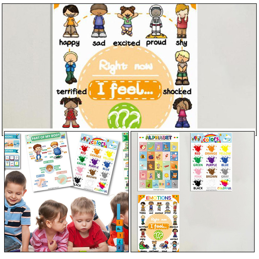 12Sheets Cartoon English Learn - Kids Educational Poster ulasan dan harga