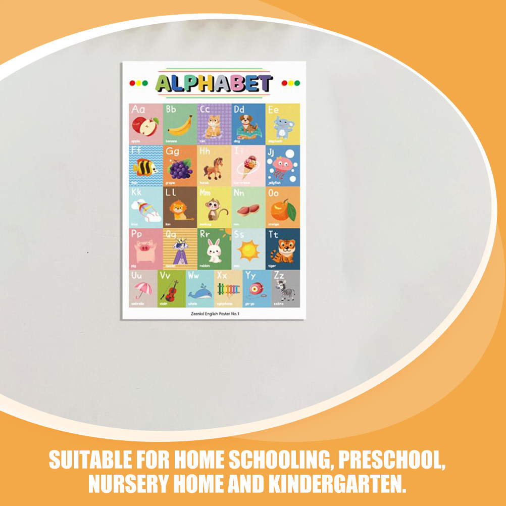 12Sheets Cartoon English Learn - Kids Educational Poster ulasan dan harga