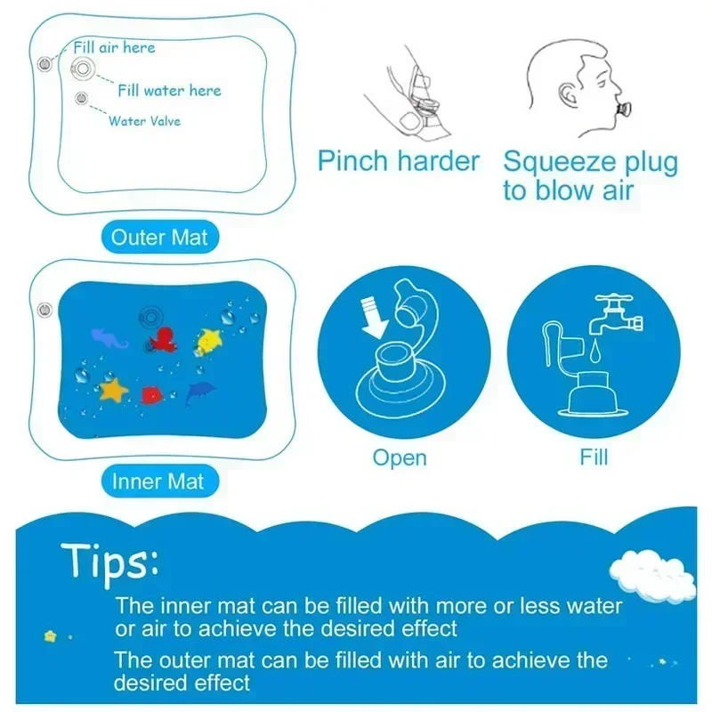 Baby Water Play Mat PVC Inflat - Kids Educational Mat ulasan dan harga